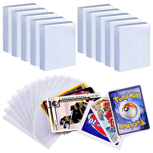 100 Pcs Transparent Playing Card Cover Clear Protector Sleeve Holder For Pokemon Board Game ID Trading Folder Photo Pouch Kit - P's One-Stop Shop 