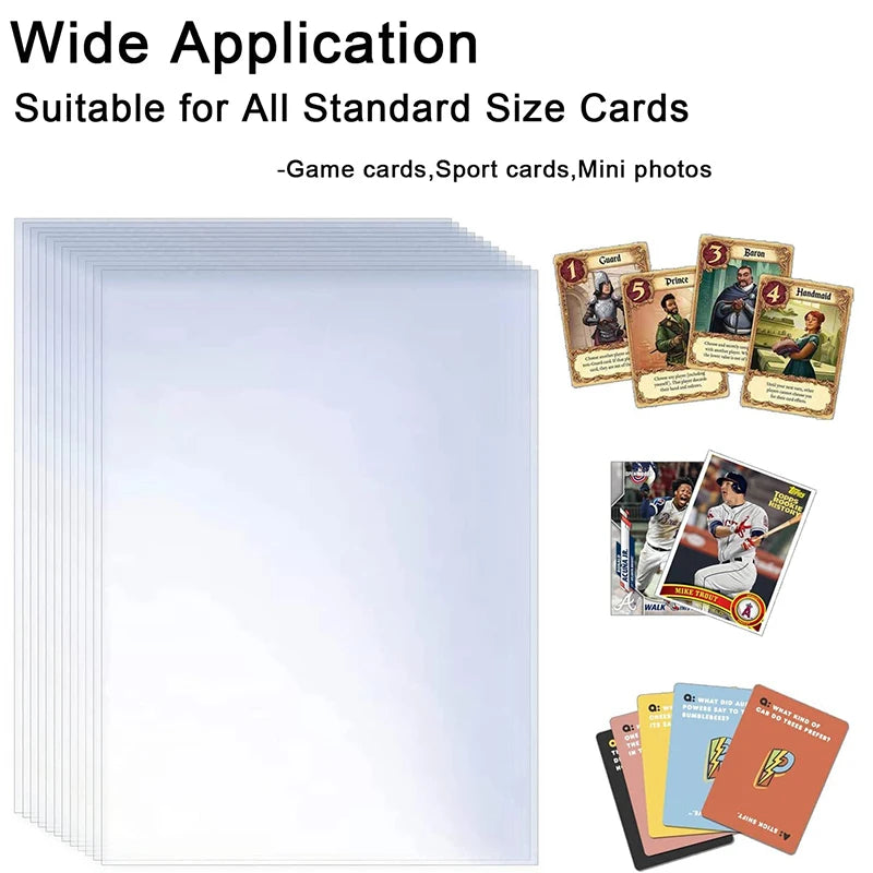100 Pcs Transparent Playing Card Cover Clear Protector Sleeve Holder For Pokemon Board Game ID Trading Folder Photo Pouch Kit - P's One-Stop Shop 