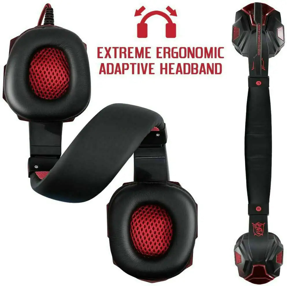 3.5mm Gaming Headset Mic LED Headphones Stereo Bass Surround For PC PS4 Xbox One - P's One-Stop Shop 