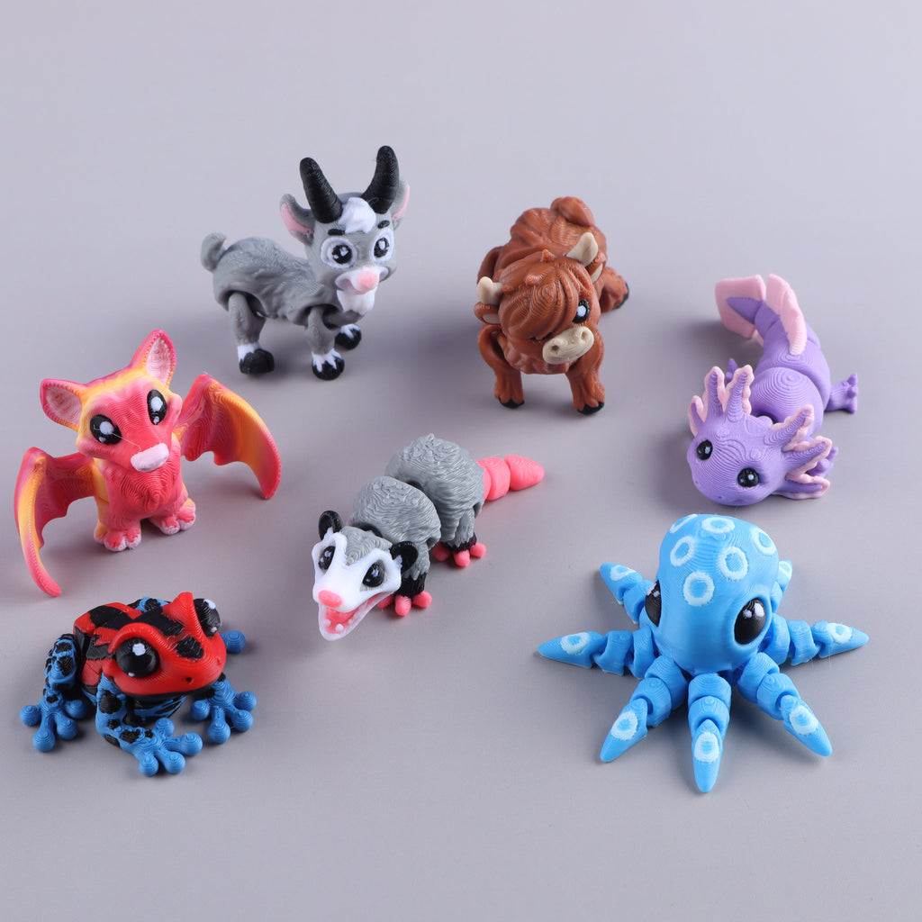 3D Printed Mini Fidget Creature Toy Pack – Sensory Goodie Bag Gift Set - P's One-Stop Shop 
