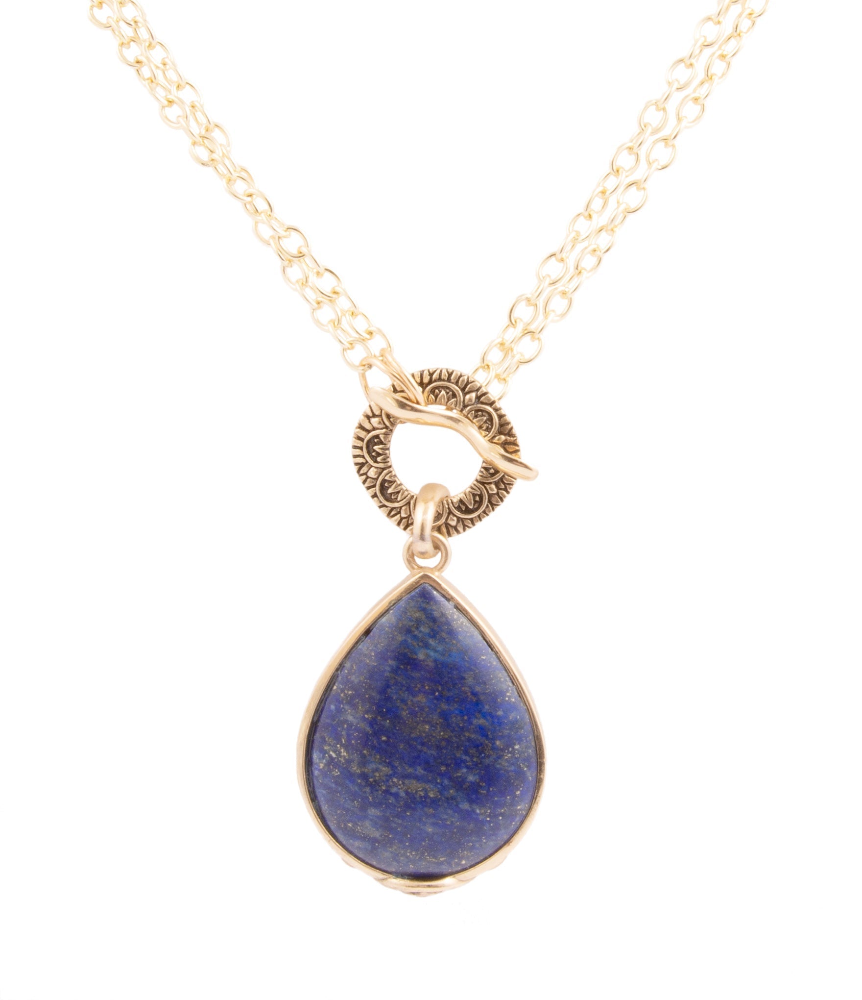 Abby Blue Lapis Golden Pendant Necklace - P's One-Stop Shop 