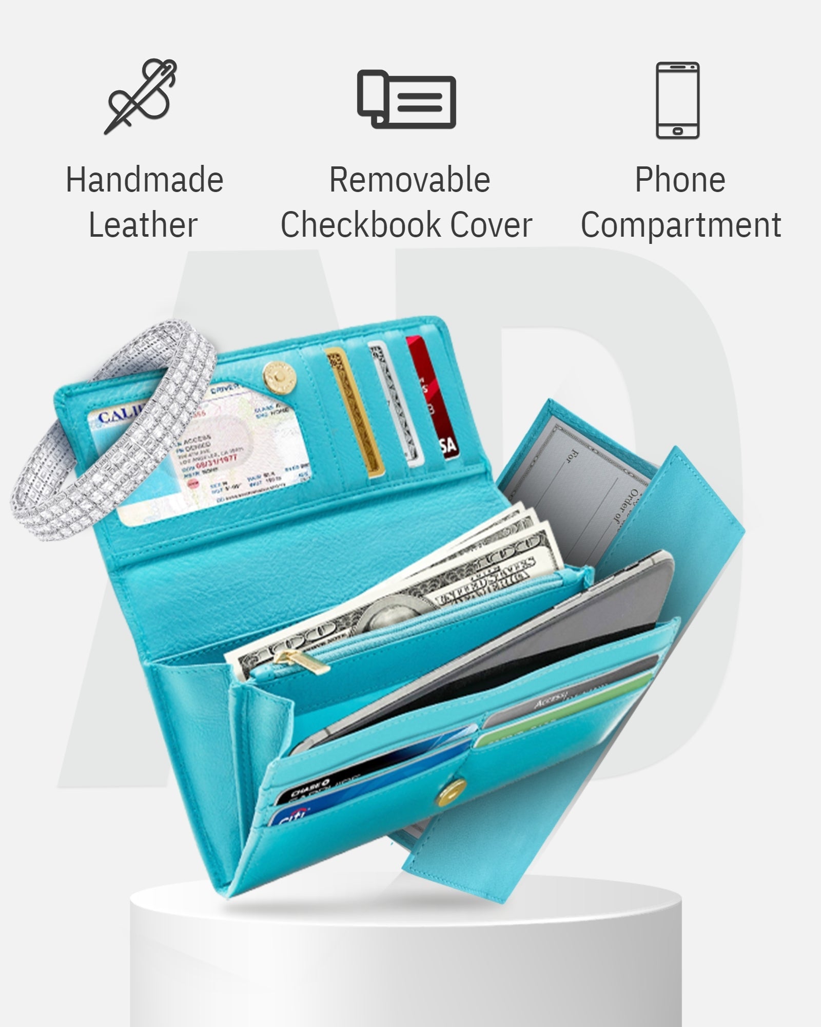 Accordion Clutch With Removable Checkbook Holder - P's One-Stop Shop 