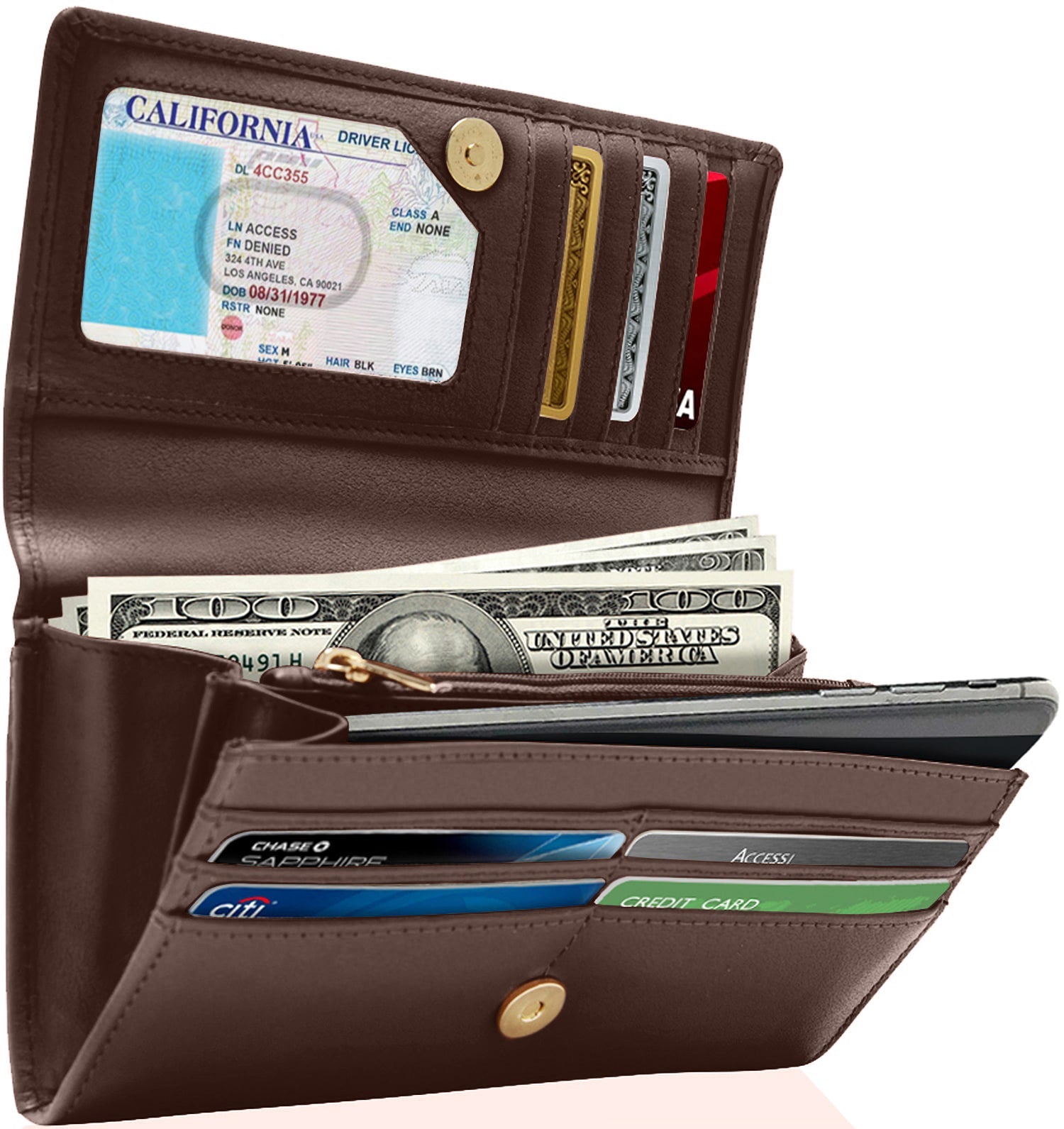 Accordion Clutch With Removable Checkbook Holder - P's One-Stop Shop 