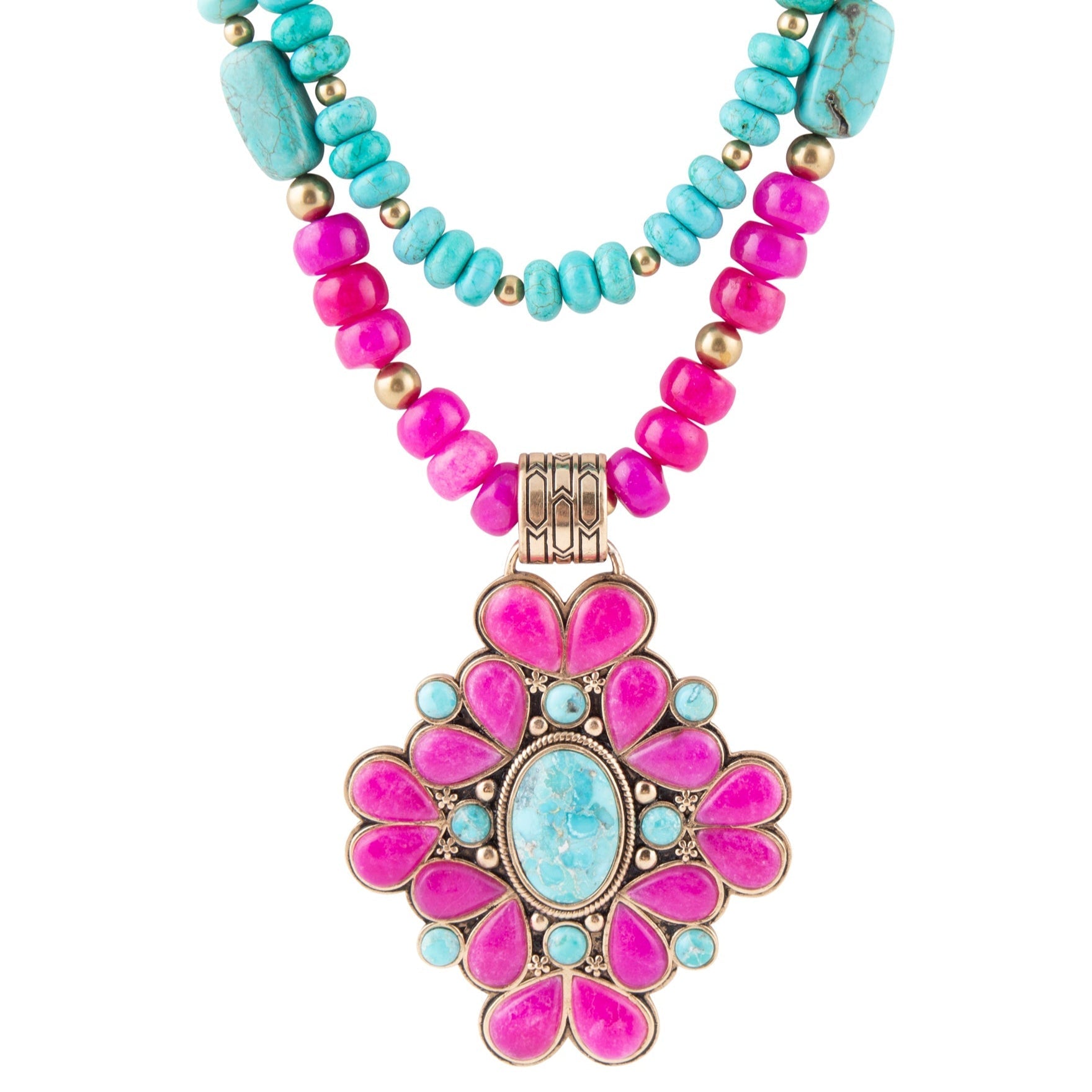 Barcelona Pink Agate Cross Golden Pendant Necklace - P's One-Stop Shop 