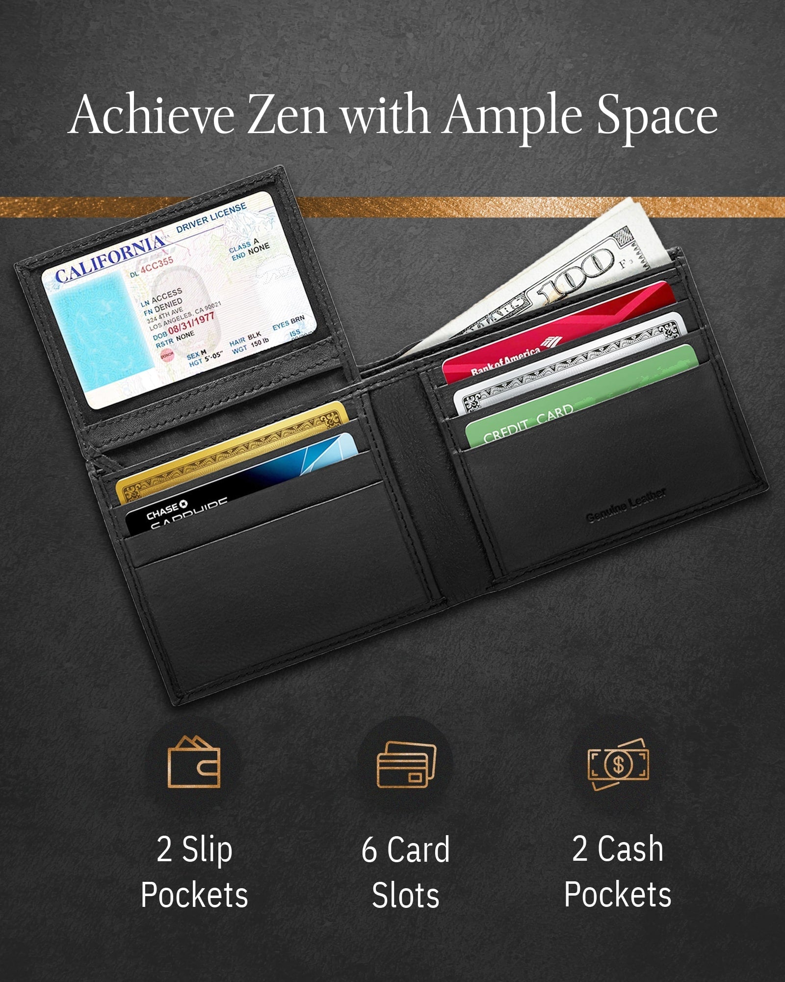 Bifold Wallet With Flip-Up ID Window - P's One-Stop Shop 