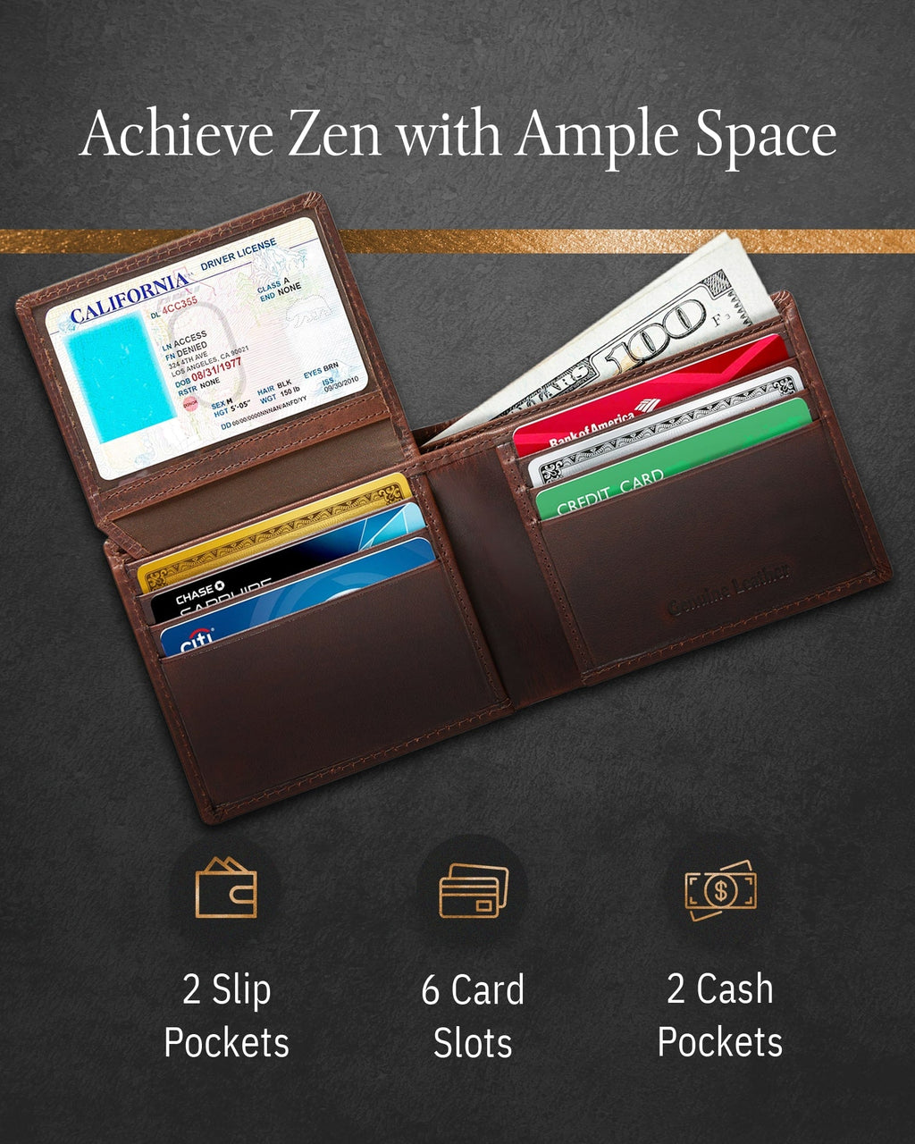 Bifold Wallet With Flip-Up ID Window - P's One-Stop Shop 