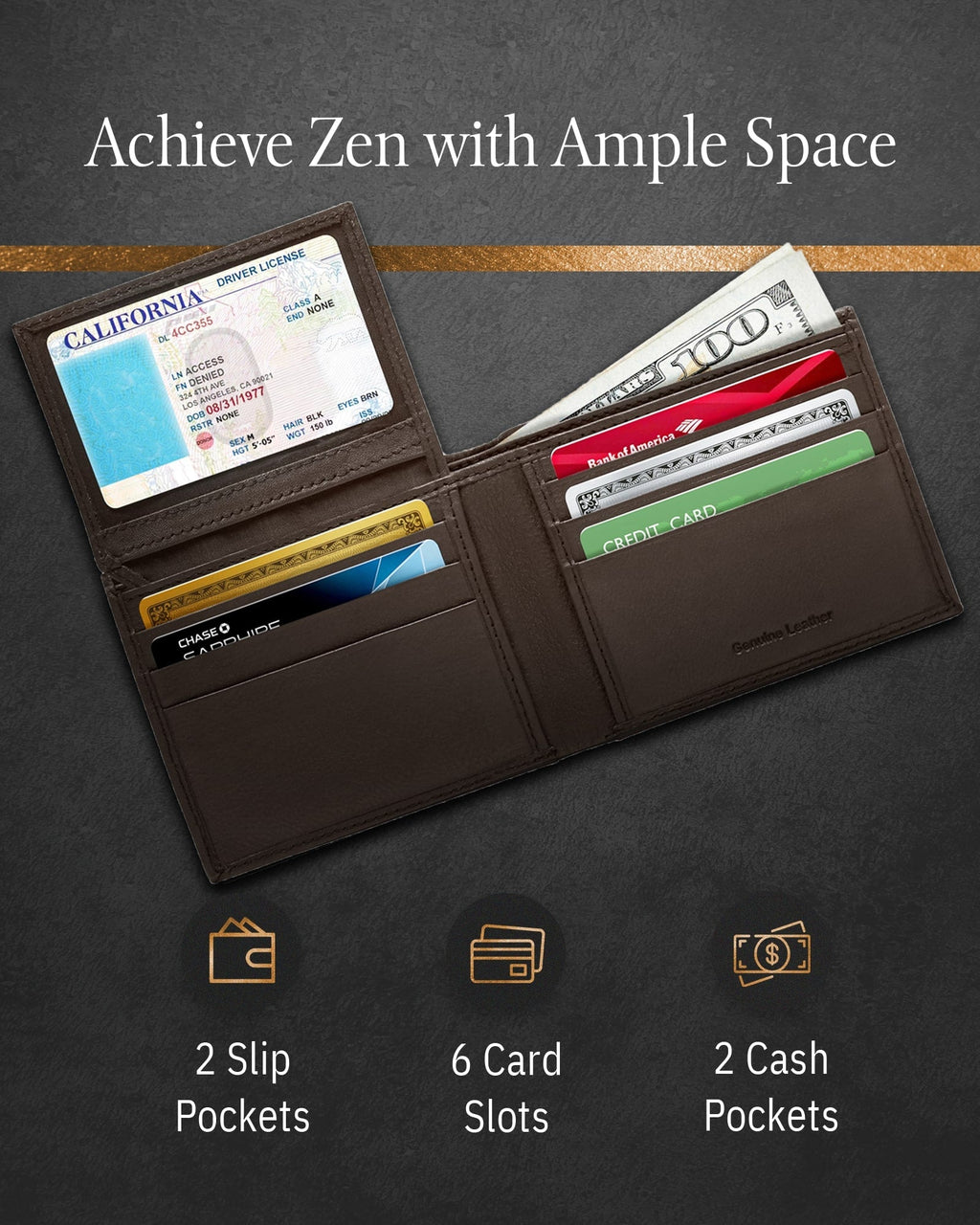Bifold Wallet With Flip-Up ID Window - P's One-Stop Shop 