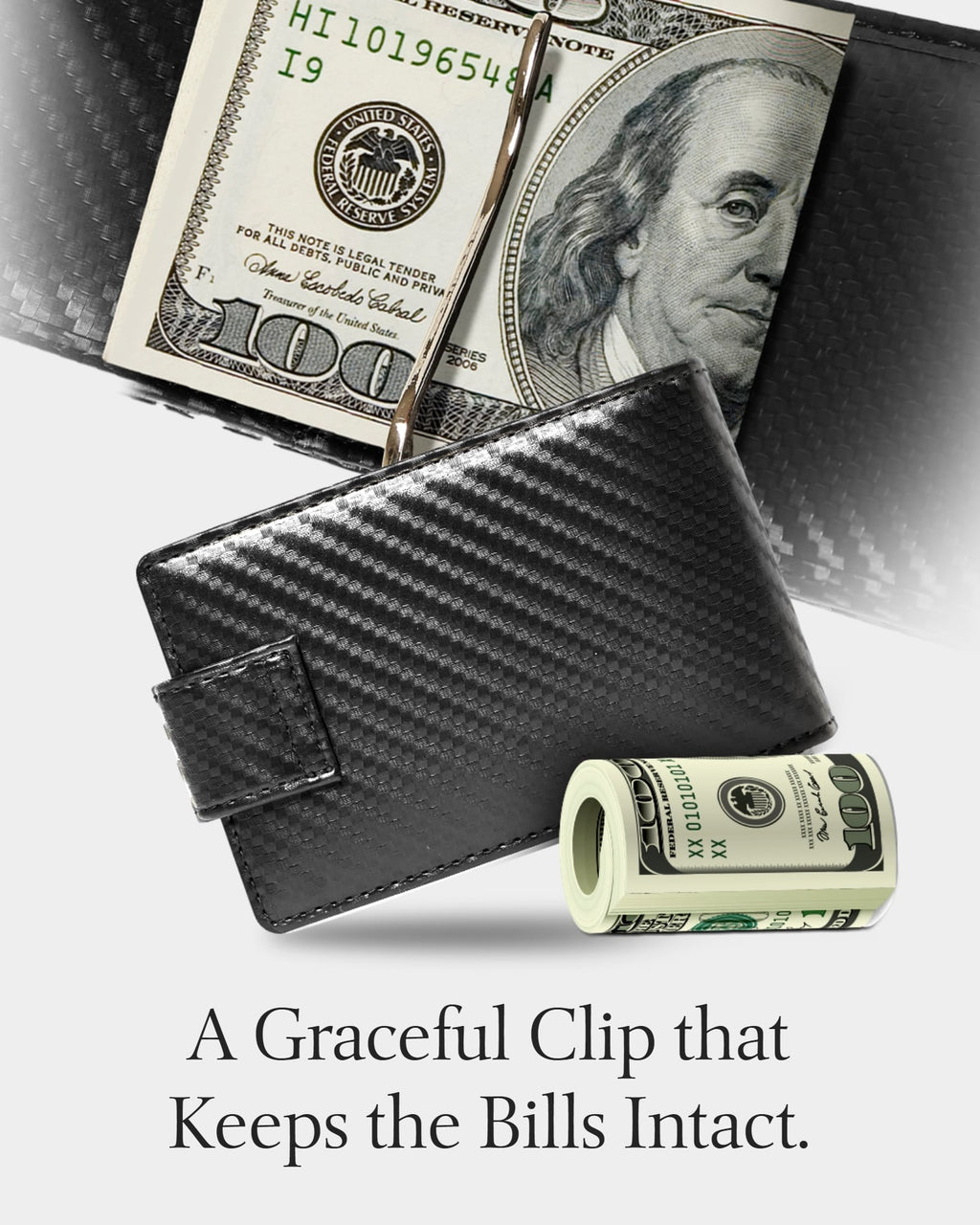 Bifold Wallet With Removable Money Clip Snap Closure - P's One-Stop Shop 