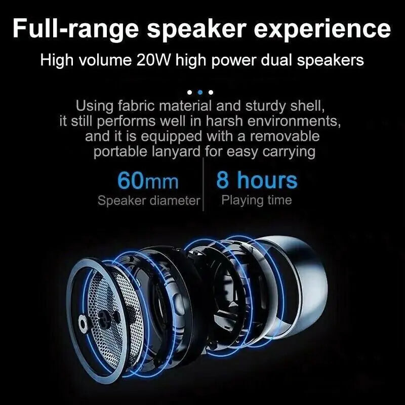 Bluetooth Speaker Wireless Waterproof Outdoor Stereo Bass USB/TF/FM Radio LOUD - P's One-Stop Shop 