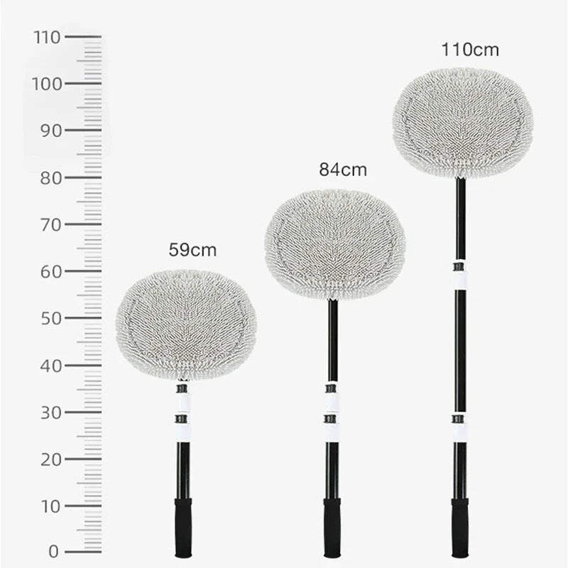Car Wash Brush Car Cleaning Brush Telescoping Long Handle Mop Soft Hair Chenille Broom Universal Window Wash Auto Accessories - P's One-Stop Shop 