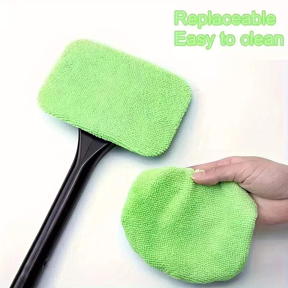 Car Window Cleaner Brush Kit Windshield Cleaning Wash Tool Inside Interior Auto Glass Wiper with Long Handle Car Accessories - P's One-Stop Shop 