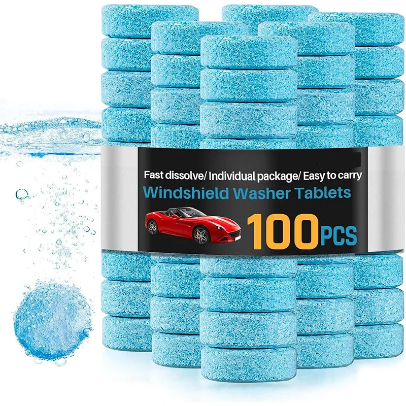 Car Windshield Washer Fluid Concentrated Tablets Solid Effervescent Wiper Tablet for Car Room Kitchen Window Glass Cleaning - P's One-Stop Shop 
