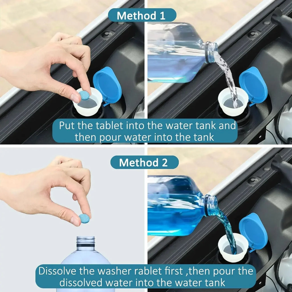 Car Windshield Washer Fluid Concentrated Tablets Solid Effervescent Wiper Tablet for Car Room Kitchen Window Glass Cleaning - P's One-Stop Shop 
