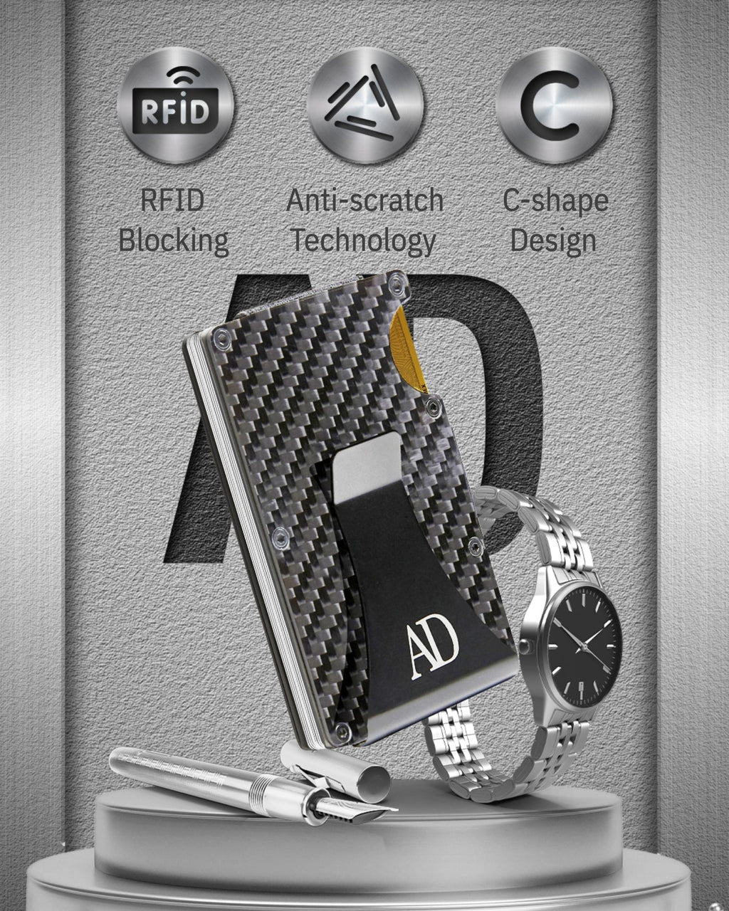 Carbon Fiber Money Clip Card Case - P's One-Stop Shop 