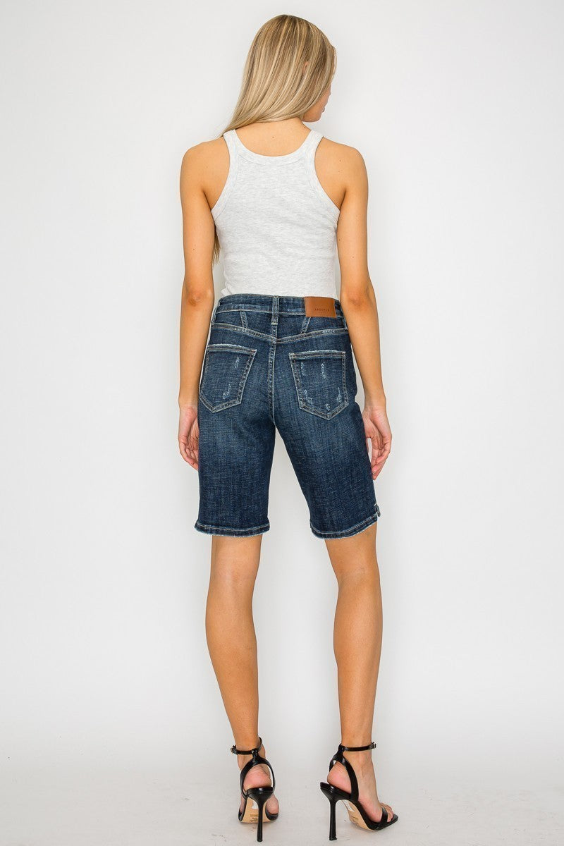 Celeste Dark Wash High Rise Bermuda Jeans - P's One-Stop Shop 