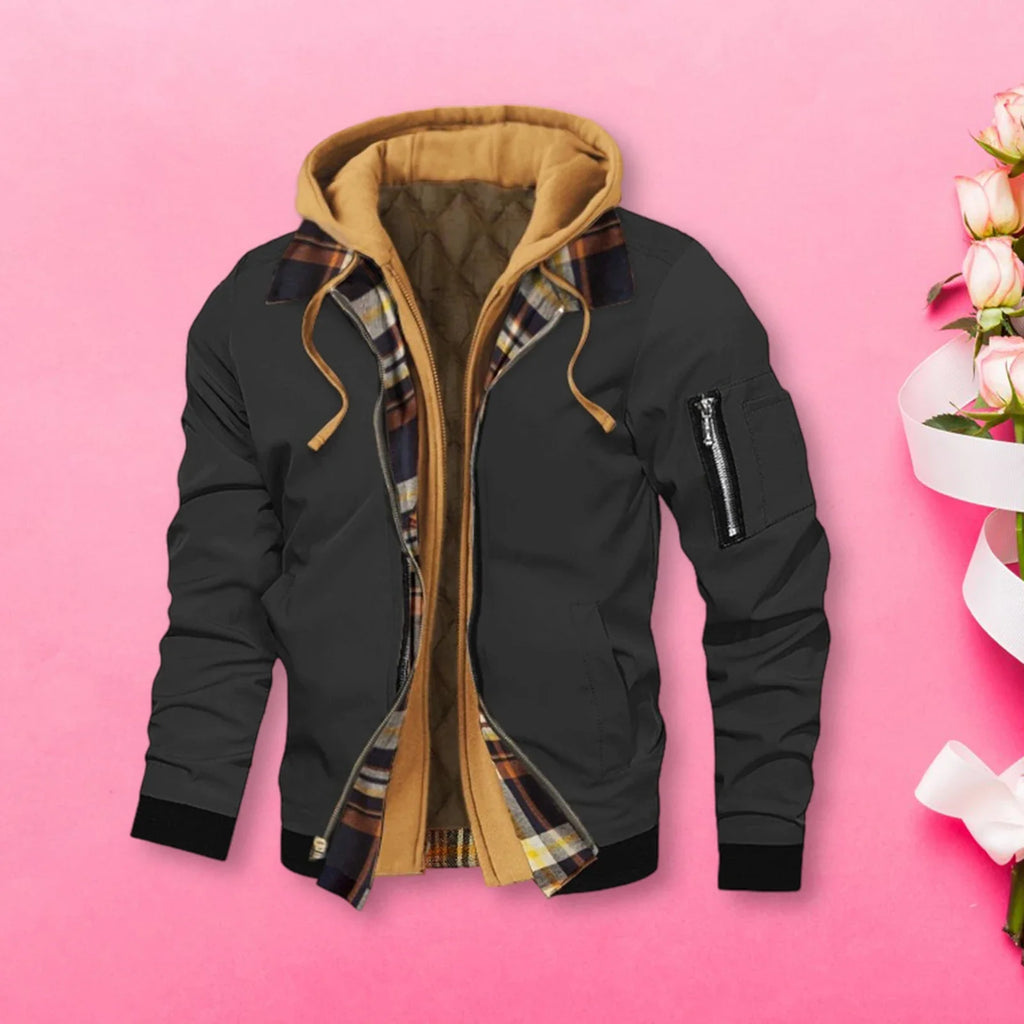 ChillGuard Men's Hooded Jacket - Stylish Two-in-One - P's One-Stop Shop 