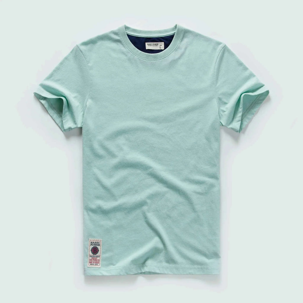 Classic Cotton Men's Solid O-Neck Tee - P's One-Stop Shop 