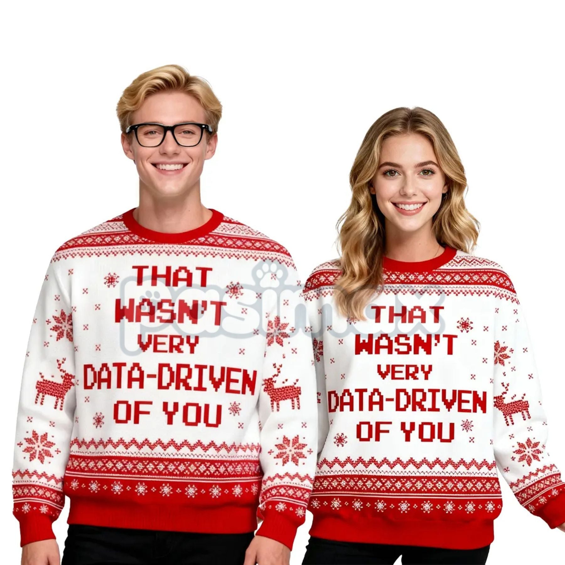 Classic Geek Style Ugly Christmas Sweater – Cozy Crew Neck Knit Jumper, Perfect Holiday Gift for Men & Women - P's One-Stop Shop 