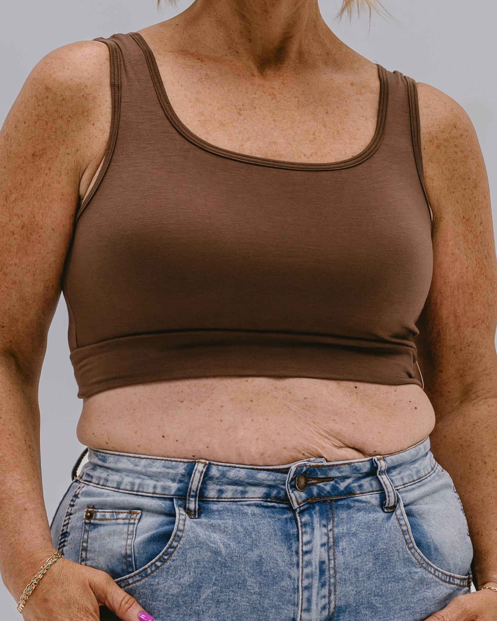 Classic Wide Strap Tank Halftee - P's One-Stop Shop 