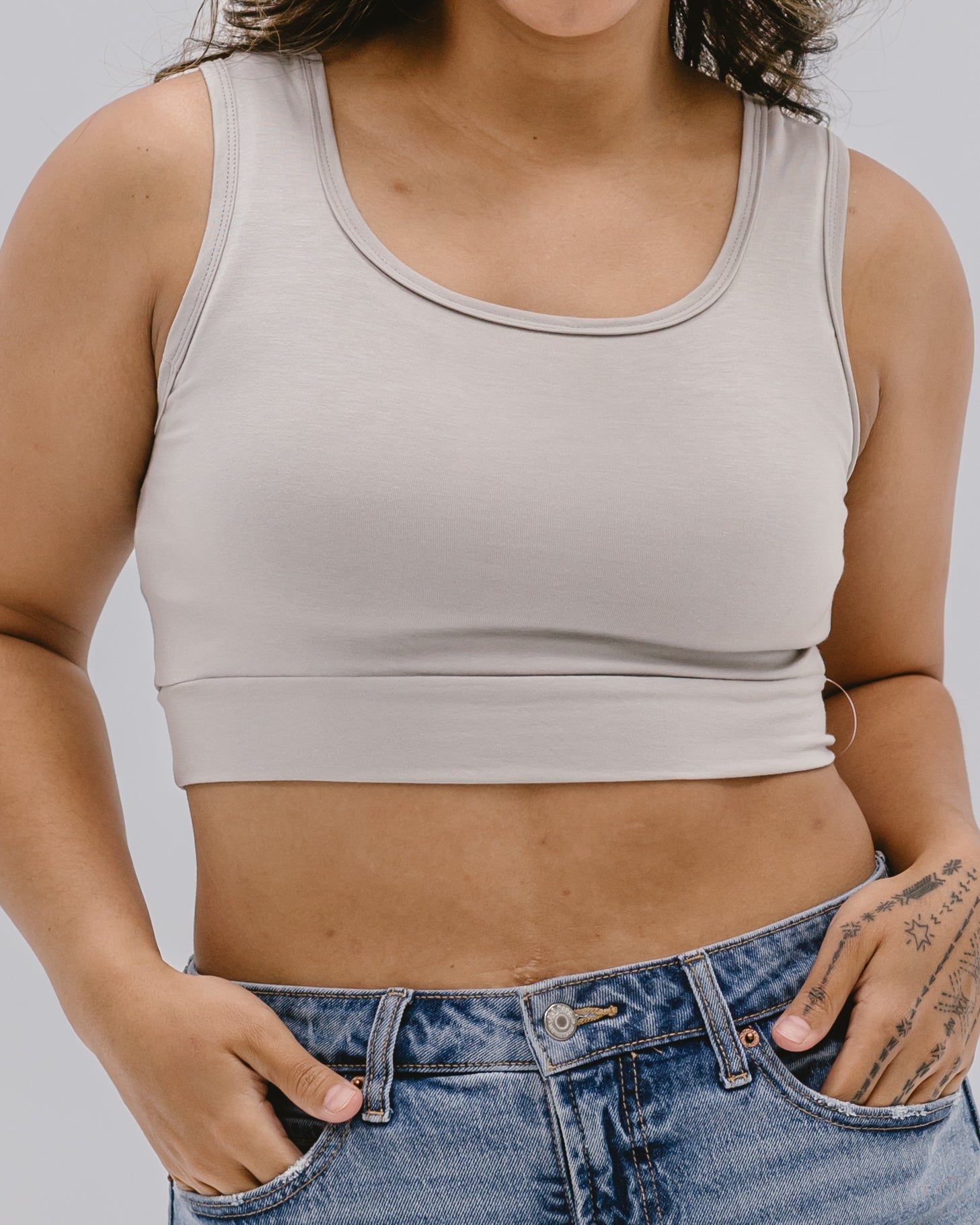 Classic Wide Strap Tank Halftee - P's One-Stop Shop 