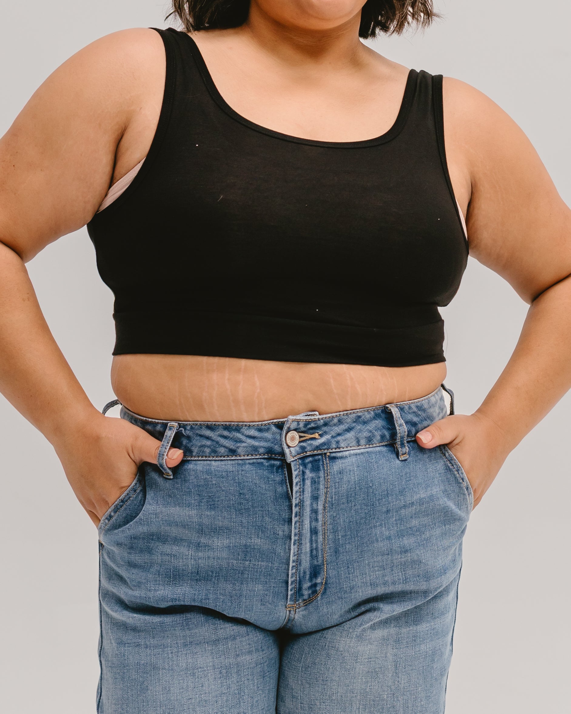 Classic Wide Strap Tank Halftee - P's One-Stop Shop 