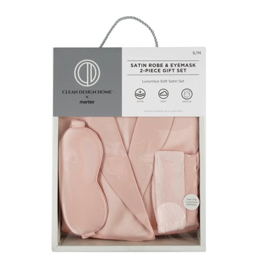 Clean Design Home® Satin Robe with Eyemask Gift Set - P's One-Stop Shop 