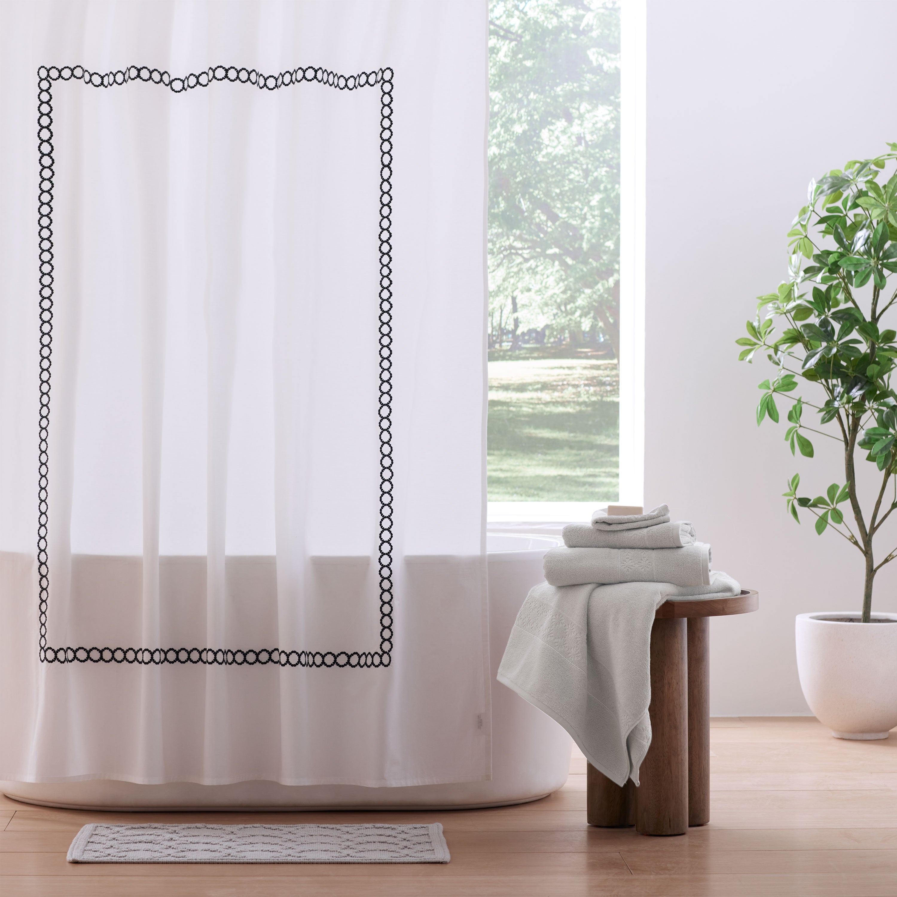 Clean Design Home® Savoy  Cotton Shower Curtain - P's One-Stop Shop 