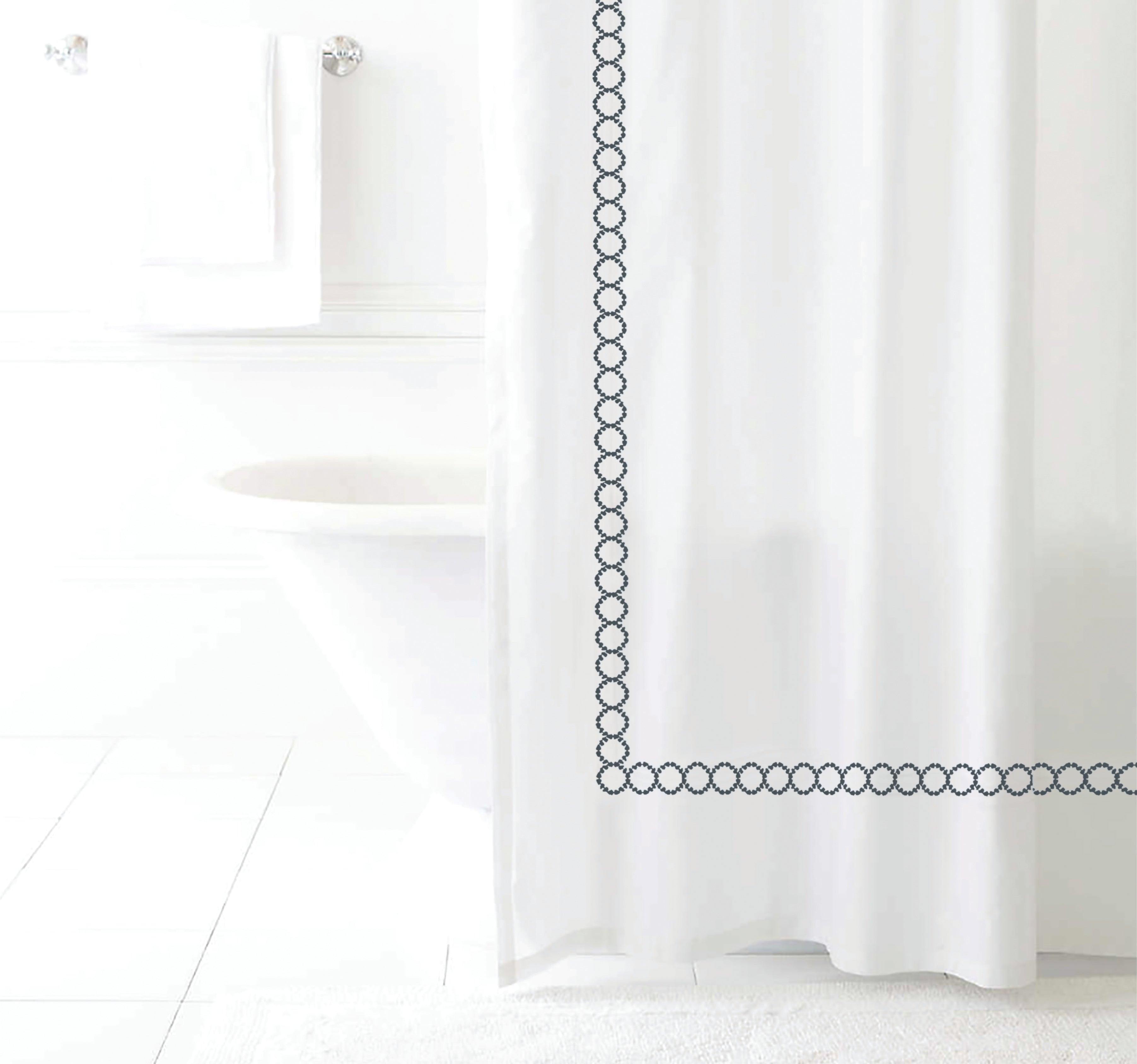 Clean Design Home® Savoy  Cotton Shower Curtain - P's One-Stop Shop 