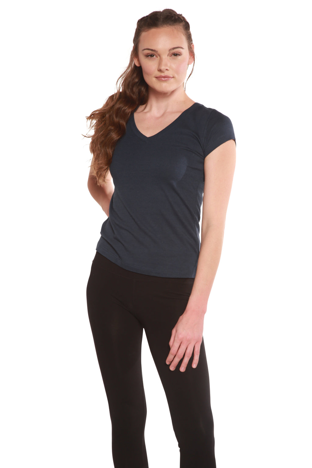 Clearance Women's Bamboo V-Neck Cap Sleeve T-Shirt - P's One-Stop Shop 