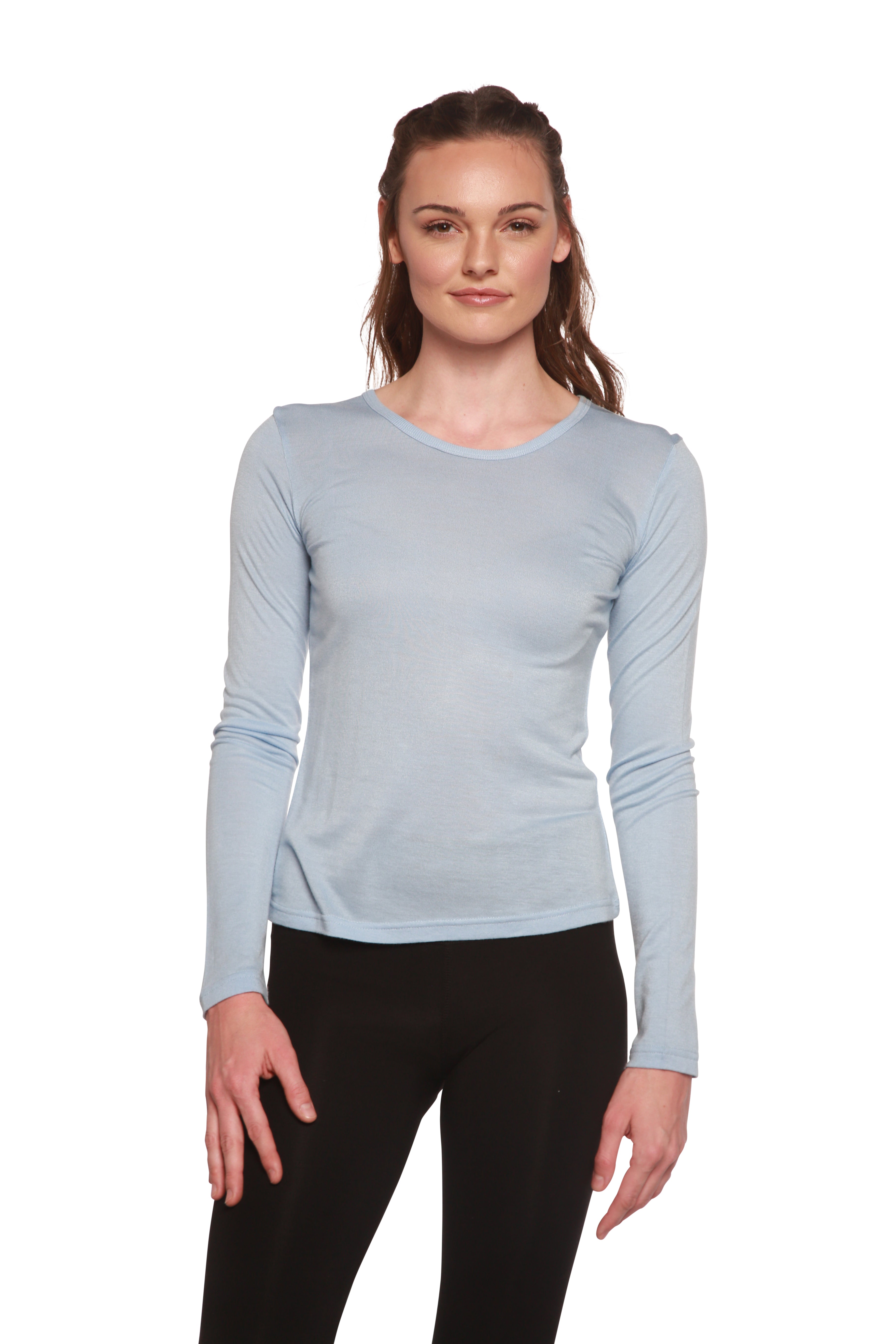 Clearance Women's Scoop Neck 100% Bamboo Viscose Long Sleeve Shirt - P's One-Stop Shop 