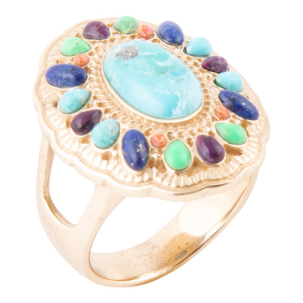 Concho Colorful Golden Statement Ring - P's One-Stop Shop 
