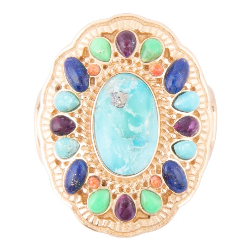 Concho Colorful Golden Statement Ring - P's One-Stop Shop 