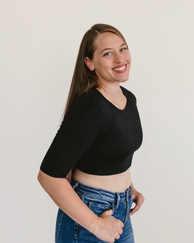 Crew Neck Elbow Sleeve Halftee - P's One-Stop Shop 