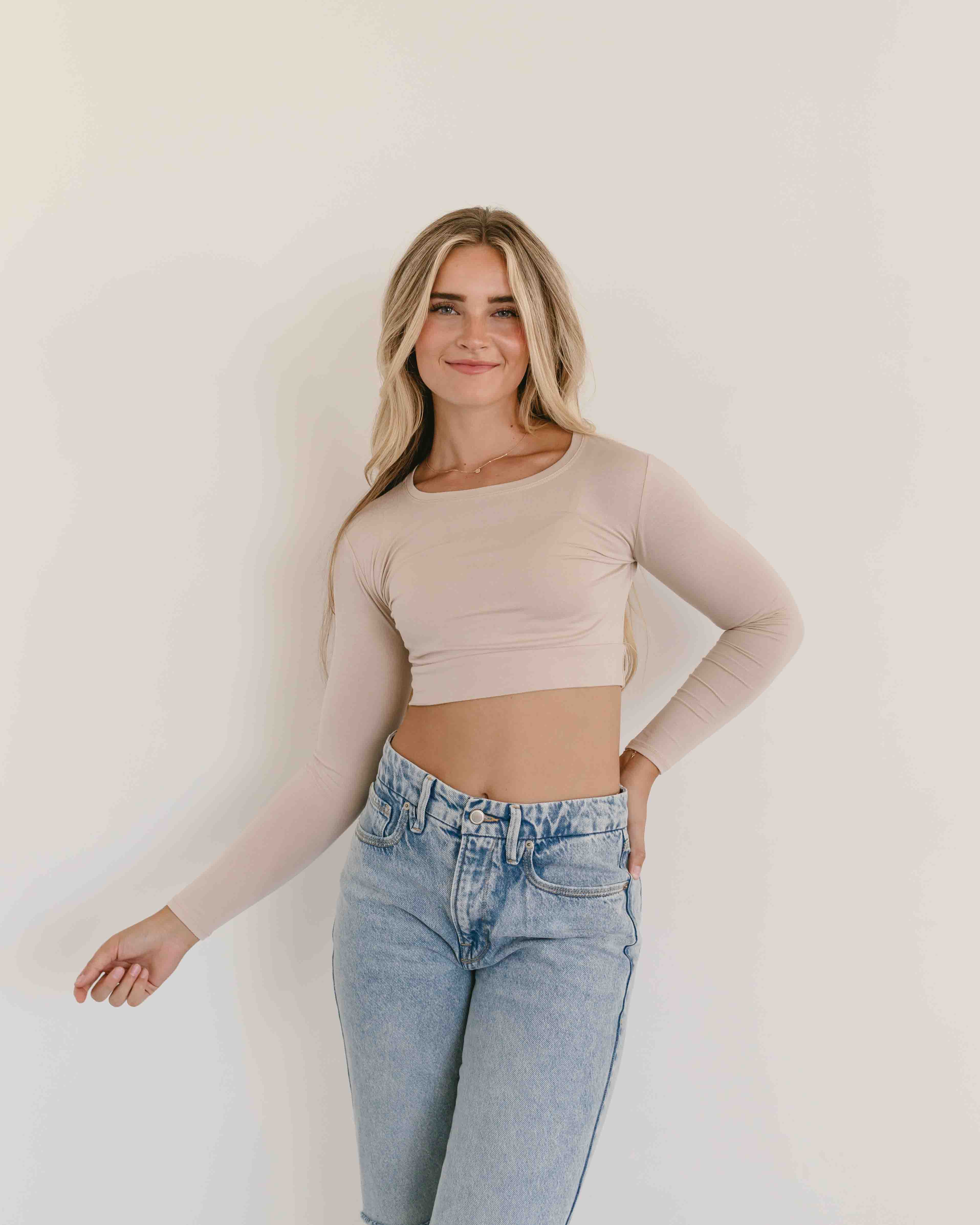 Crew Neck Long Sleeve Halftee - P's One-Stop Shop 