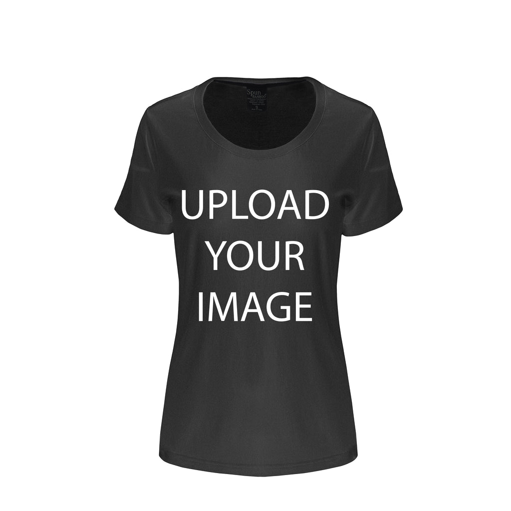 Custom Printed Women's Bamboo/Cotton Short Sleeve Scoop Neck Graphic T-Shirt - P's One-Stop Shop 