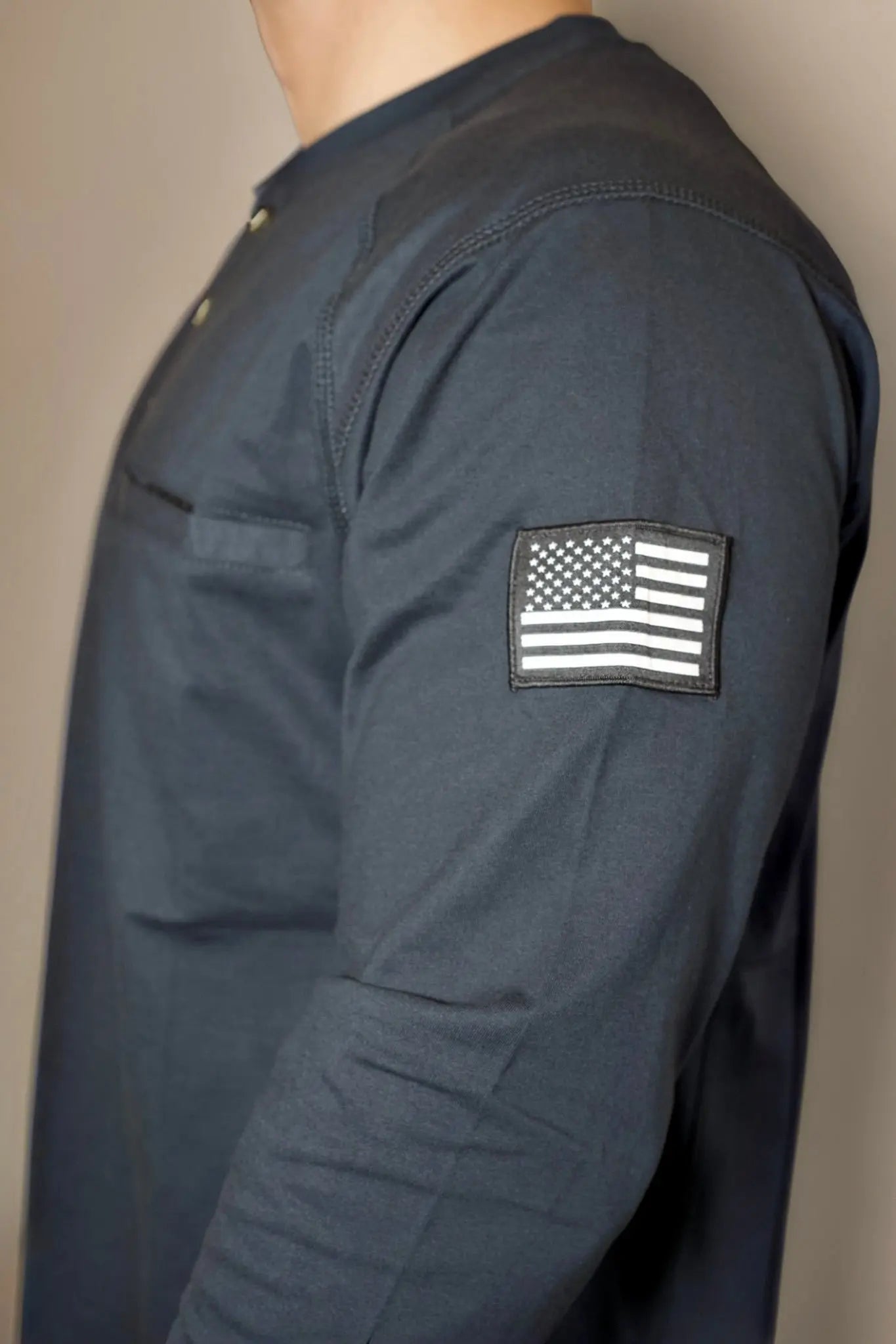 FR 3-Button Henley Shirt - Black - P's One-Stop Shop 