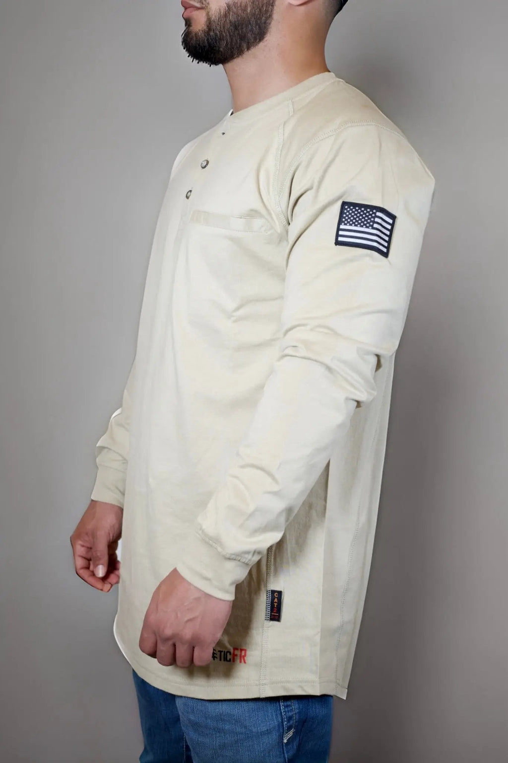 FR 3-Button Henley Shirt - Tan - P's One-Stop Shop 