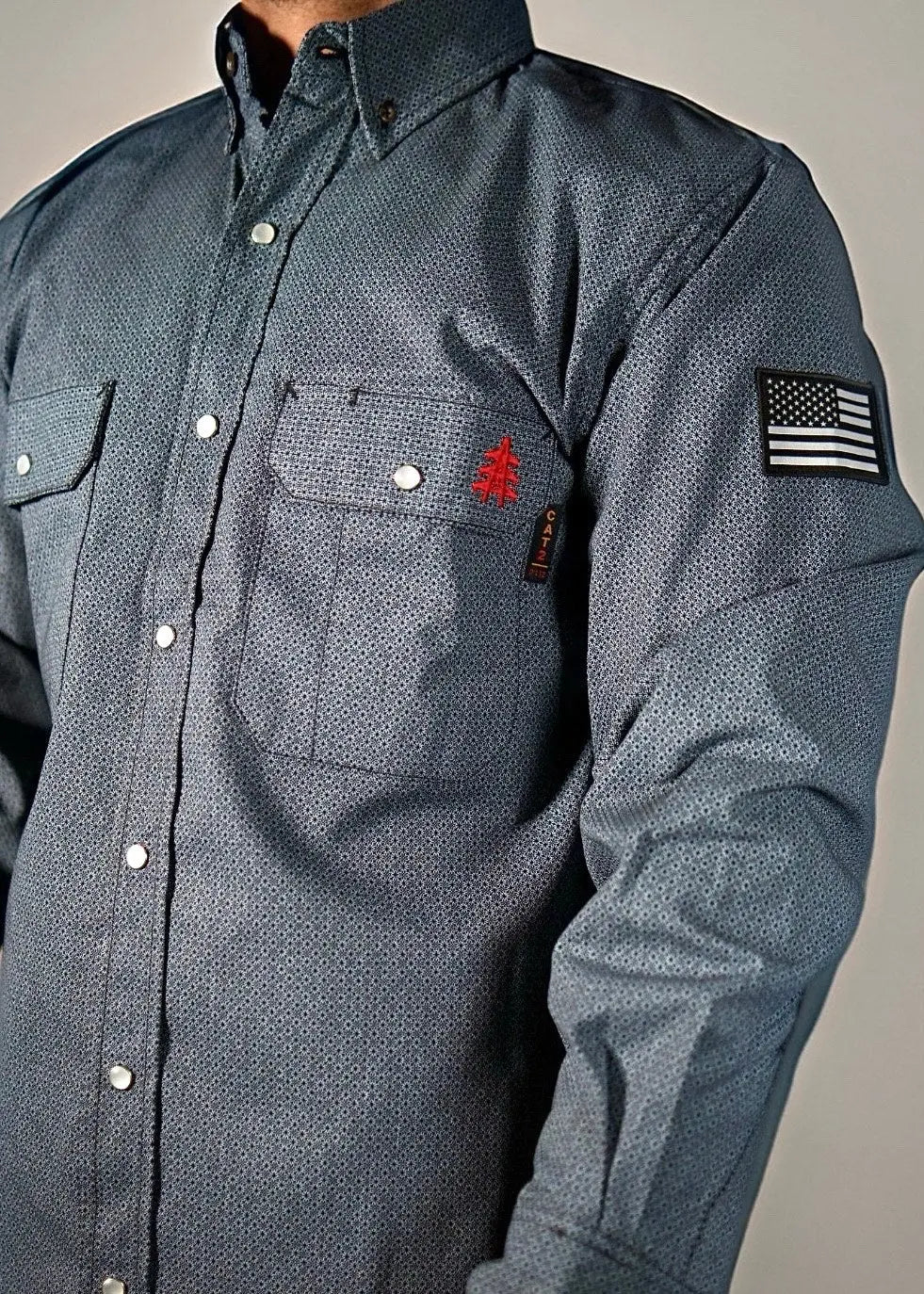 FR Pearl Snap Work Shirt - Forged Gray - P's One-Stop Shop 