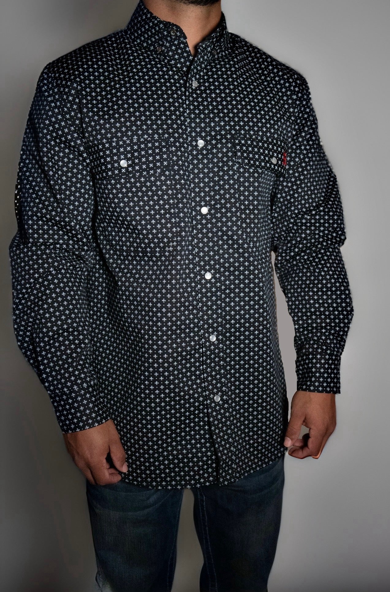 FR Pearl Snap Work Shirt - Reaper Black - P's One-Stop Shop 