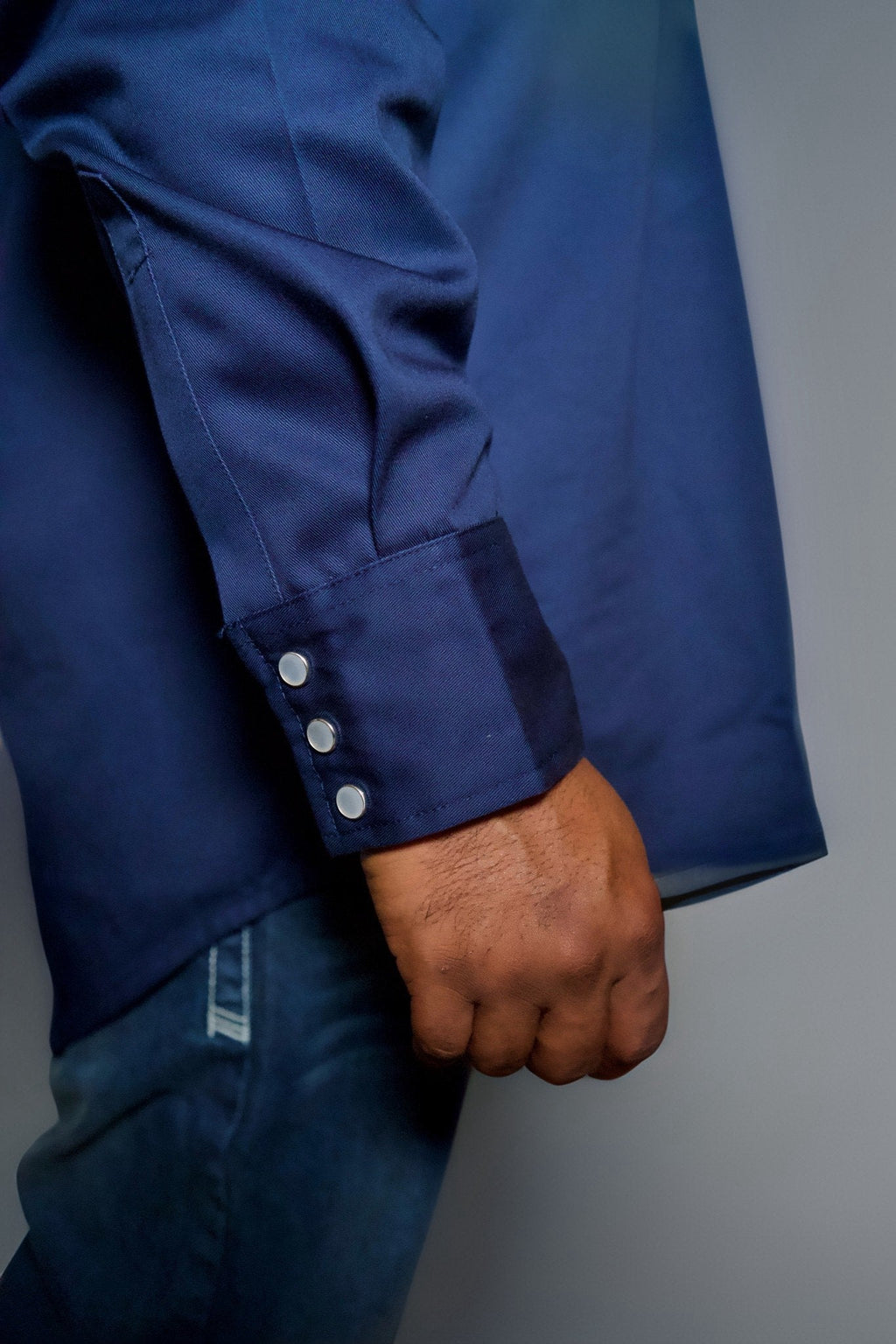 FR Western Style Pearl snap - Navy - P's One-Stop Shop 