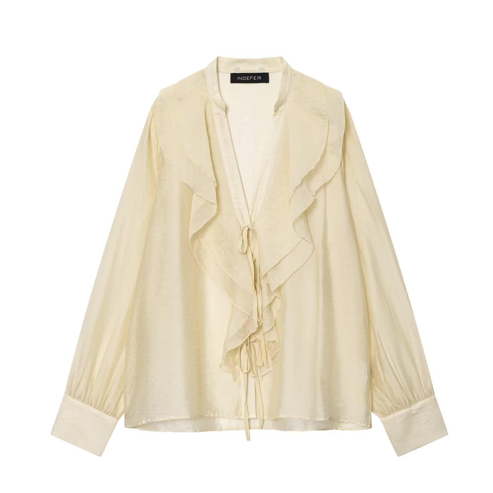 Fall WomenClothing Laminated Decoration Bow Shirt - P's One-Stop Shop 