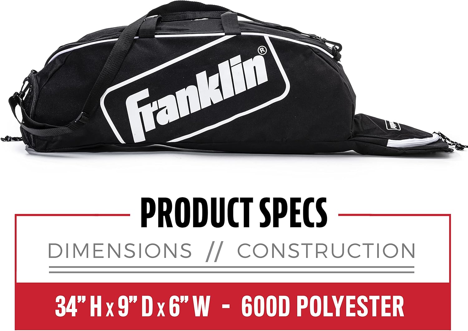 Franklin Sports Junior Baseball Equipment Bag - Stay Organized On and Off the Field - P's One-Stop Shop 