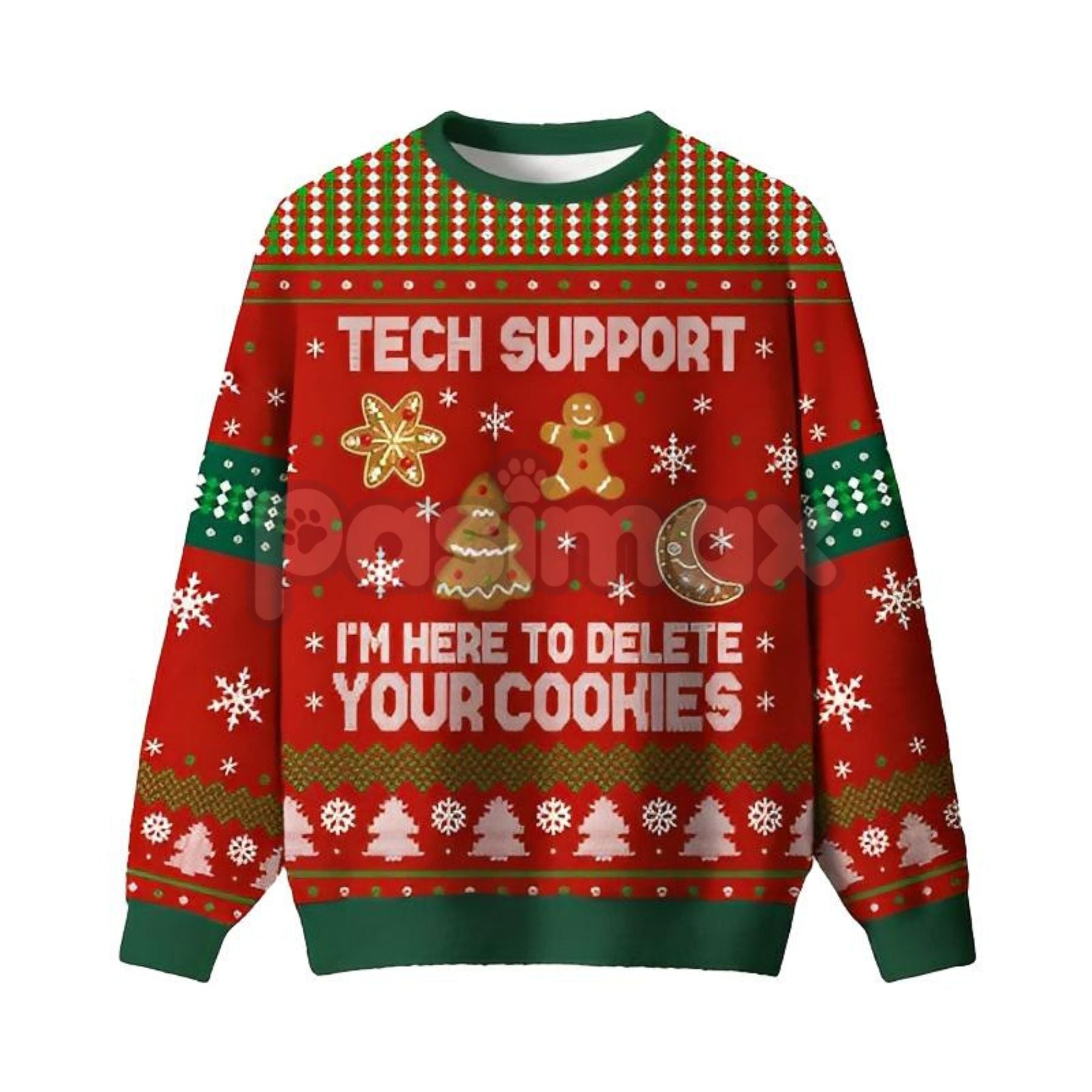 Geeksoutfit Retro Geek Sweater Ugly Christmas Jumper, Crew Neck Long Sleeve Holiday Knitwear for Men & Women - P's One-Stop Shop 