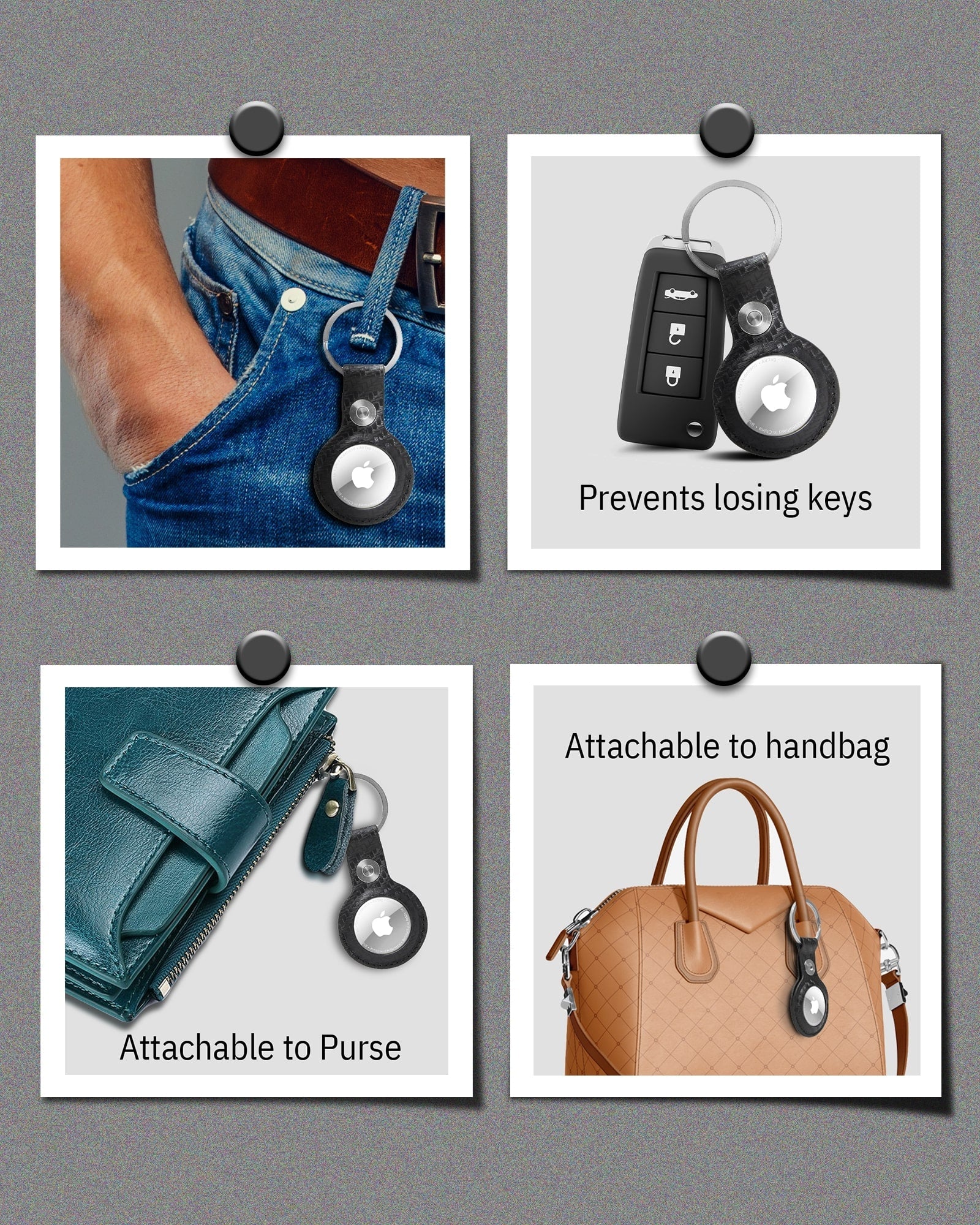Genuine Leather Air Tag Key Chain - P's One-Stop Shop 