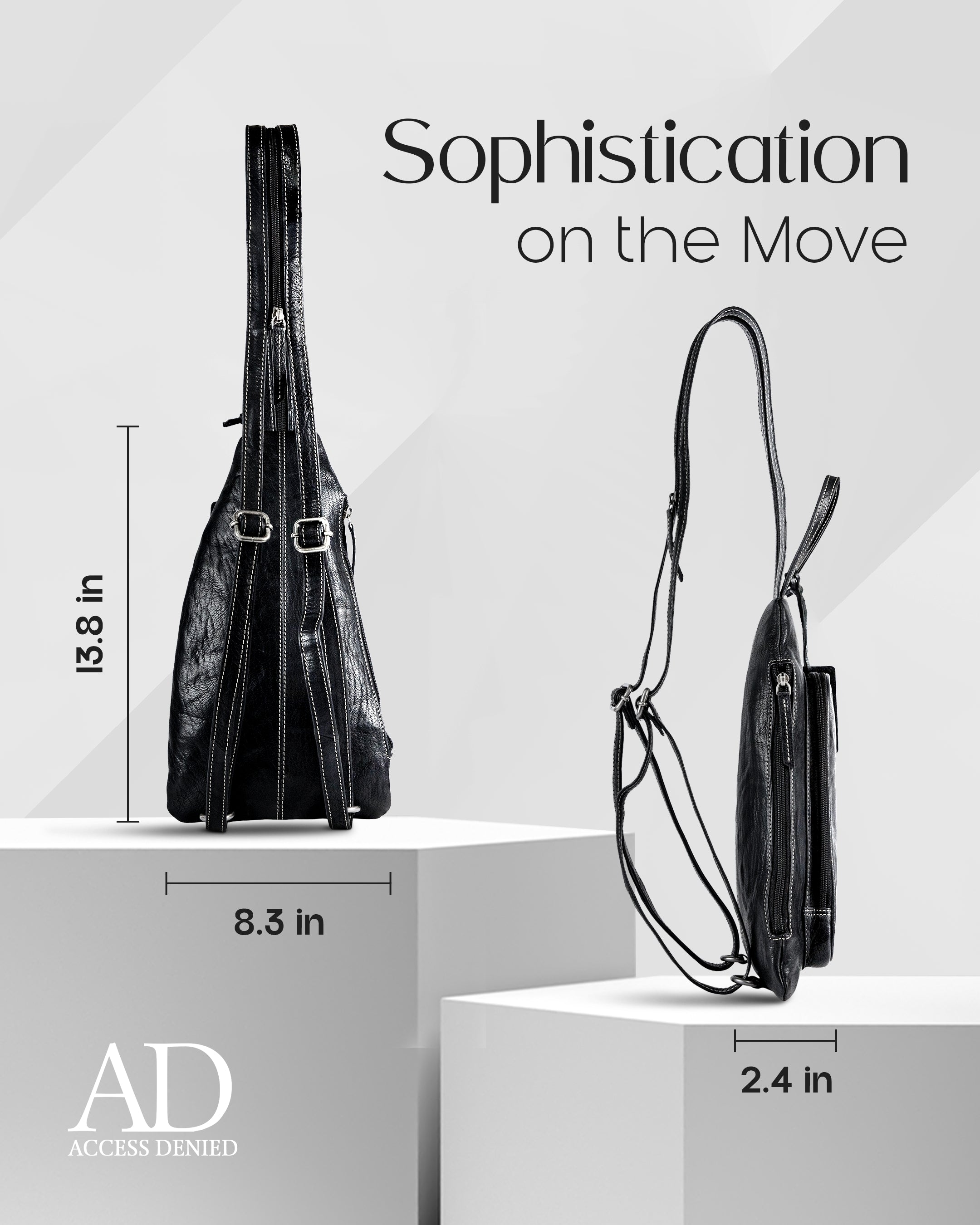 Genuine Leather Bikers Sling Bag - P's One-Stop Shop 