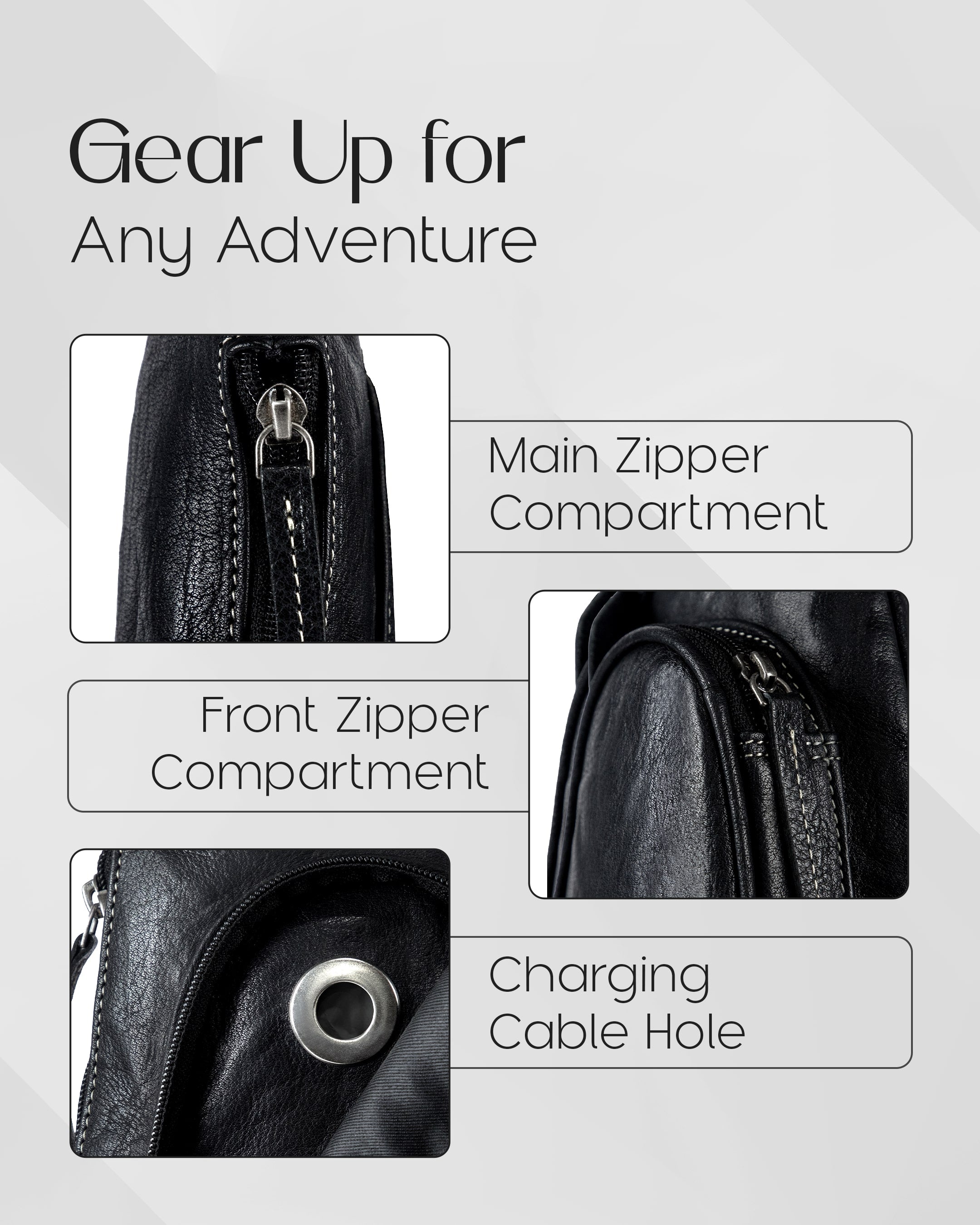 Genuine Leather Bikers Sling Bag - P's One-Stop Shop 