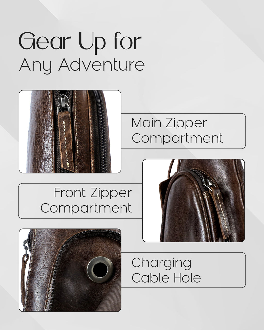 Genuine Leather Bikers Sling Bag - P's One-Stop Shop 
