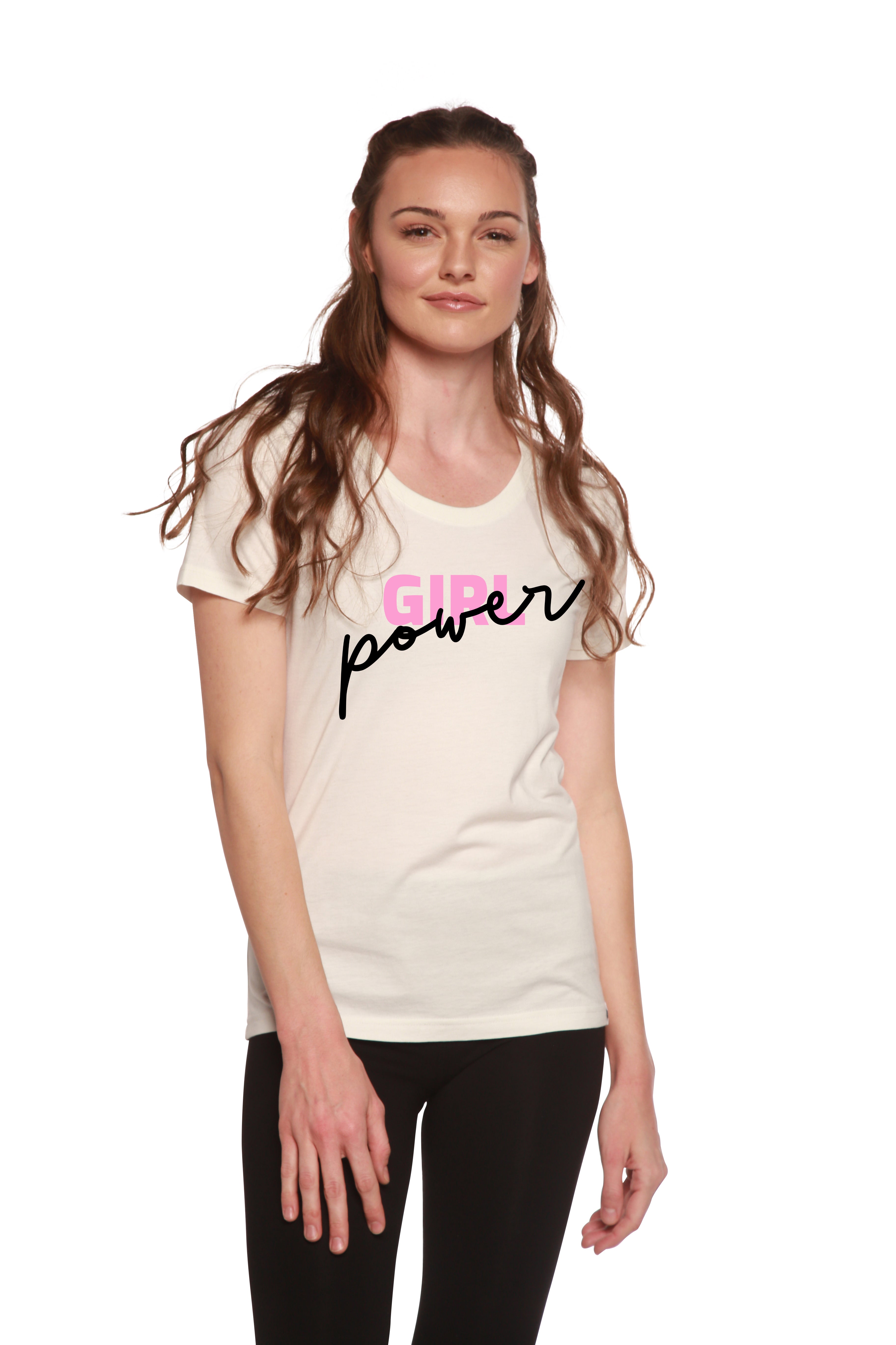 Girl Power Printed Women's Bamboo/Cotton Short Sleeve Scoop Neck T-Shirt - P's One-Stop Shop 