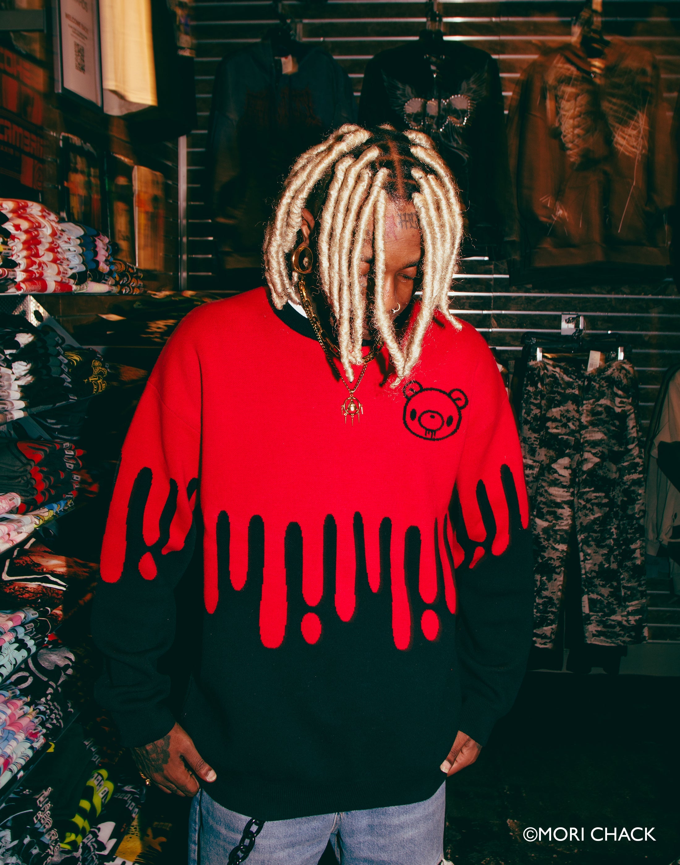 Gloomy Drip Knit Sweater - P's One-Stop Shop 