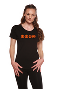 Halloween Pumpkins Women's Bamboo/Cotton Short Sleeve Scoop Neck Printed T-Shirt - P's One-Stop Shop 